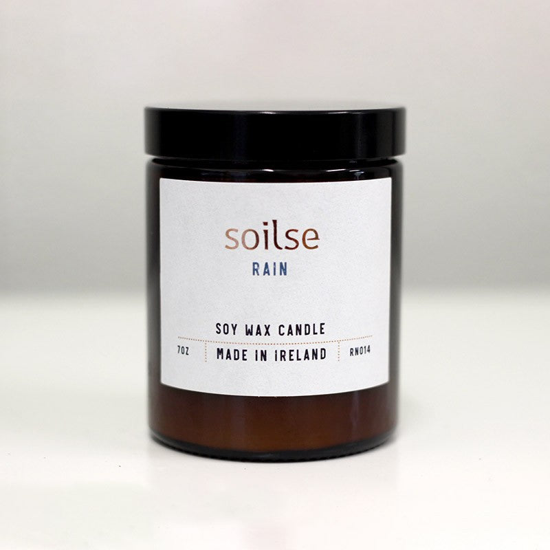 Soilse Apothecary Amber Jar Candle – Rain